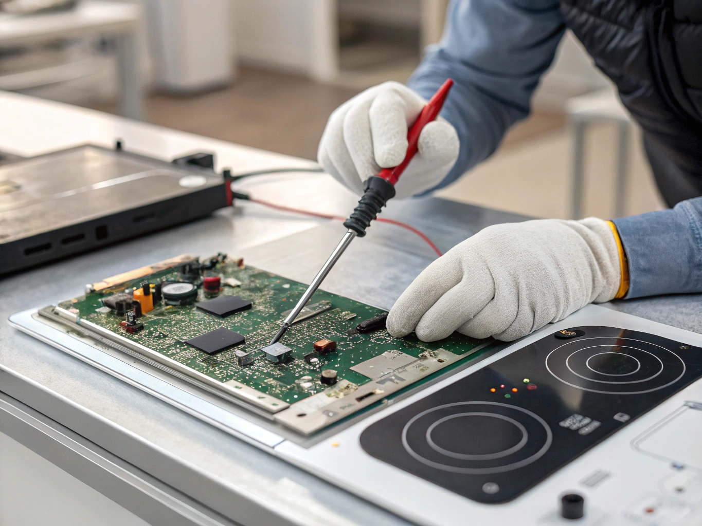 Close-up diagnostic testing of cooktop burners and ignition modules