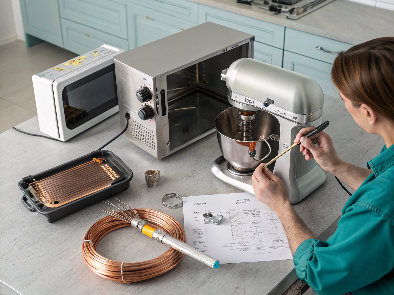 Over-the-range built-in microwave magnetron and diode diagnosis