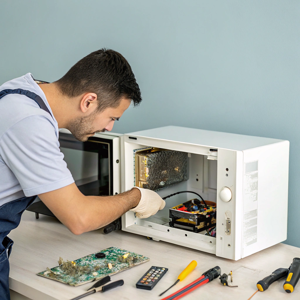 Built-in microwave magnetron and door switch diagnostic